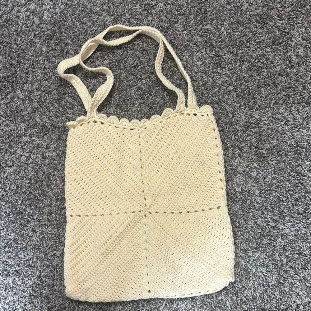 Handmade Yellow Crochet Tote Bag